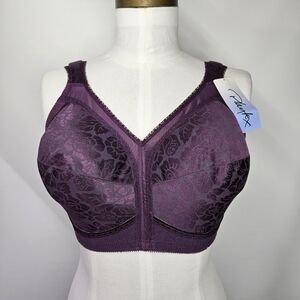 Playtex 38DD Bra 4693 Wireless Soft Cup Non-padded Purple Comfort Full Coverage